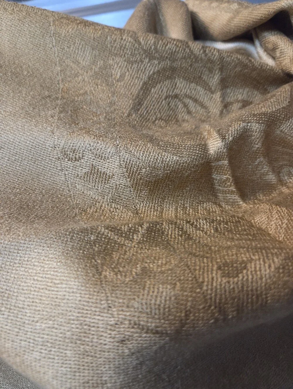 Preowned Scarf Tan And Cream No Tag Feels Like Pashmina!! Beautiful Piece